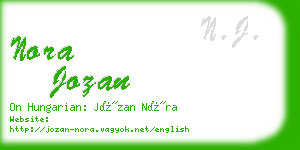 nora jozan business card